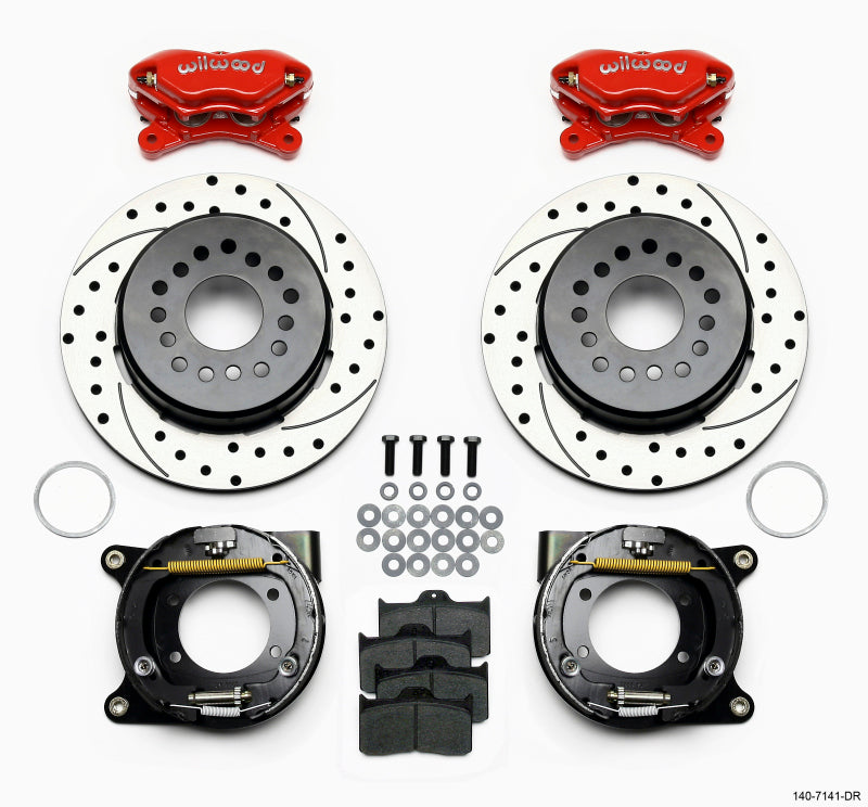 Wilwood Forged Dynalite P/S P-B Kit Drilled-Red Chevy 12 Bolt w/ C-Clips.