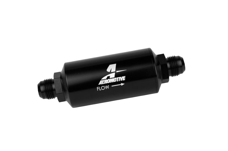 Aeromotive In-Line Filter - AN -10 size Male - 10 Micron Microglass Element - Bright-Dip Black.