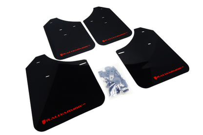 Rally Armor 02-07 Subaru WRX/STI/RS/2.5i (wagons req mod) UR Black Mud Flap w/ Red Logo.