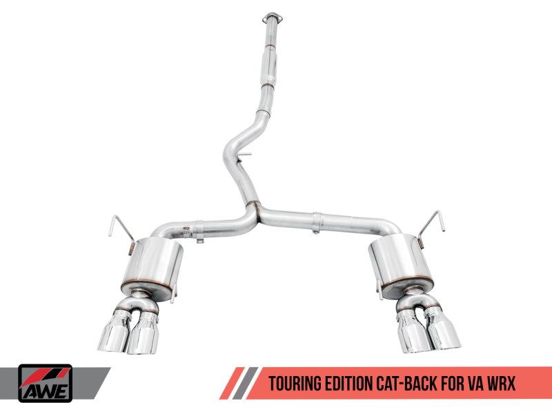 AWE Tuning 2015+ Subaru WRX VA Sedan Touring Edition Exhaust - Chrome Silver Tips (102mm).