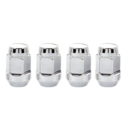 McGard Hex Lug Nut (Cone Seat Bulge Style) M12X1.5 / 3/4 Hex / 1.45in. Length (4-Pack) - Chrome.