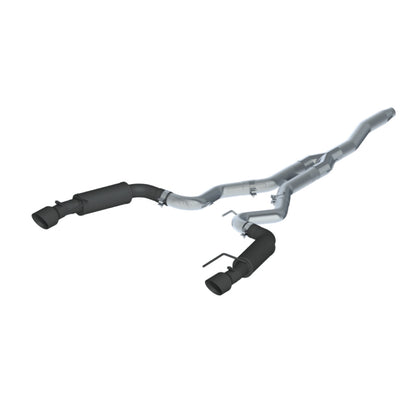 MBRP 15-19 Ford Mustang EcoBoost 2.3L Black 3in Cat Back Dual Split Rear Exit (Race Version).