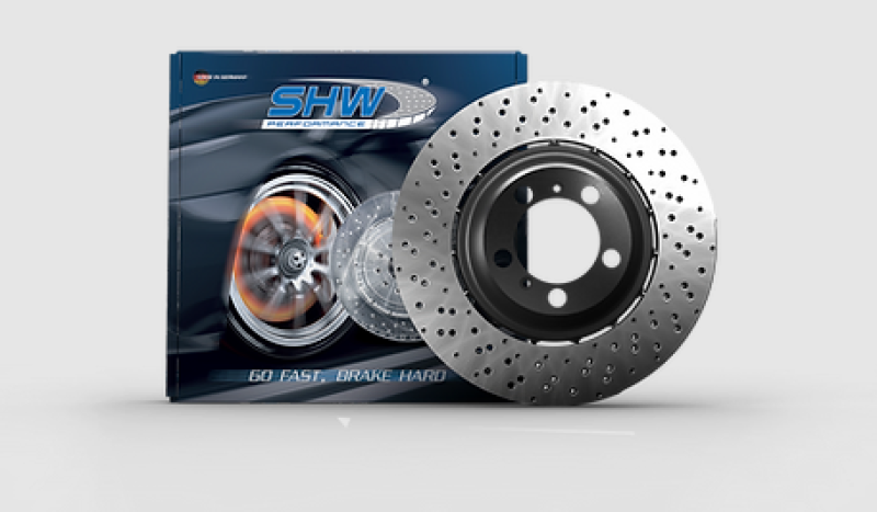 SHW 15-18 BMW X5 M 4.4L Right Front Cross-Drilled Lightweight Brake Rotor