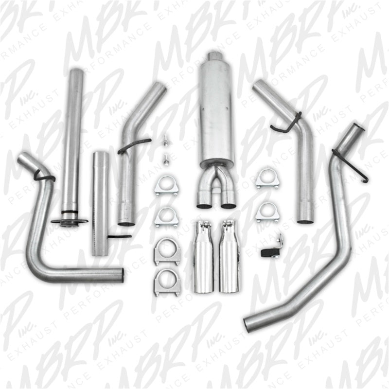 MBRP 2007-2008 Chev/GMC 1500 (Next Gen.) CC EC (excl. 8 bed) 4.8/5.3L/6.0L Cat Back Dual Split.