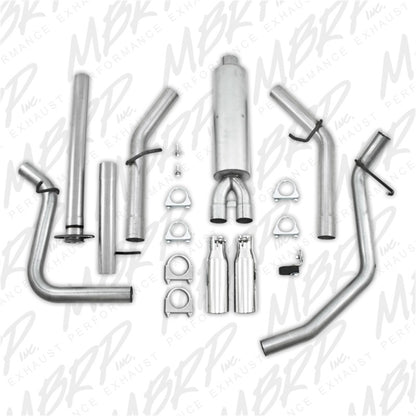 MBRP 2007-2008 Chev/GMC 1500 (Next Gen.) CC EC (excl. 8 bed) 4.8/5.3L/6.0L Cat Back Dual Split.