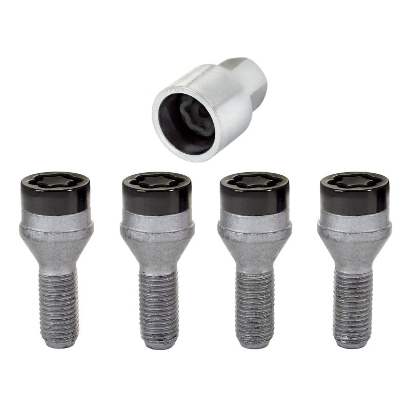 McGard Wheel Lock Bolt Set - 4pk. (Cone Seat) M12X1.5 / 17mm Hex / 25.5mm Shank Length - Black.