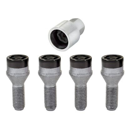 McGard Wheel Lock Bolt Set - 4pk. (Cone Seat) M12X1.5 / 17mm Hex / 25.5mm Shank Length - Black.