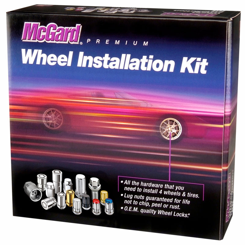 McGard SplineDrive Tuner 5 Lug Install Kit w/Locks & Tool (Cone) M14X1.5 / 22mm Hex - Blk.