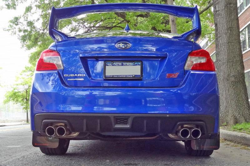 Rally Armor 15+ Subaru WRX & STi Sedan Only UR Red Mud Flap w/ White Logo.
