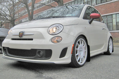 Rally Armor 12+ Fiat 500 (Pop/Sport/Lounge/Abarth) Black Mud Flap w/ Grey Logo.