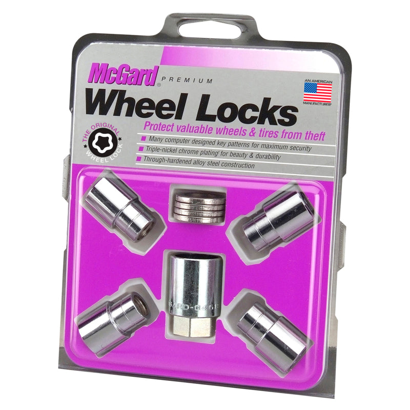 McGard Wheel Lock Nut Set - 4pk. (Reg. Shank Seat) M12X1.5 / 13/16 Hex / 1.38in. Length - Chrome.