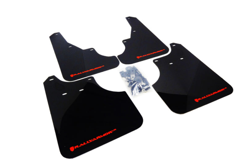 Rally Armor 2009+ Subaru Forester UR Black Mud Flap w/ Red Logo.