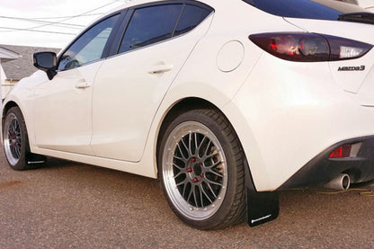 Rally Armor 2014+ Mazda 3 Red Mud Flap W/ White Logo.