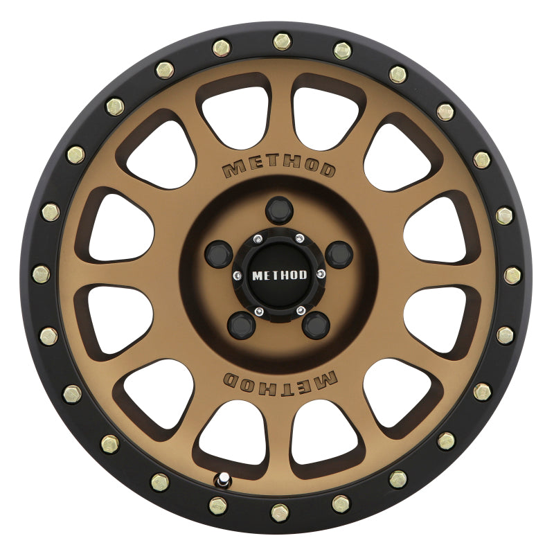 Method MR305 NV 17x8.5 0mm Offset 5x5 94mm CB Method Bronze/Black Street Loc Wheel.
