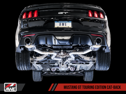 AWE Tuning S550 Mustang GT Cat-back Exhaust - Touring Edition (Diamond Black Tips).