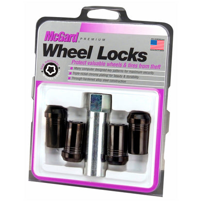 McGard Wheel Lock Nut Set - 4pk. (Tuner / Cone Seat) M14X1.5 / 22mm Hex / 1.648in. Length - Black.