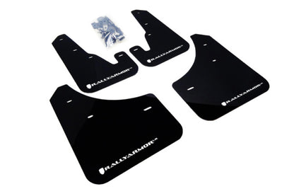 Rally Armor 2004-2009 Mazda3/Speed 3 UR Black Mud Flap w/ White Logo.