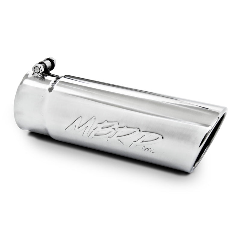 MBRP Universal Tip 4in O.D. Angled Rolled End 3 inlet 10 length.
