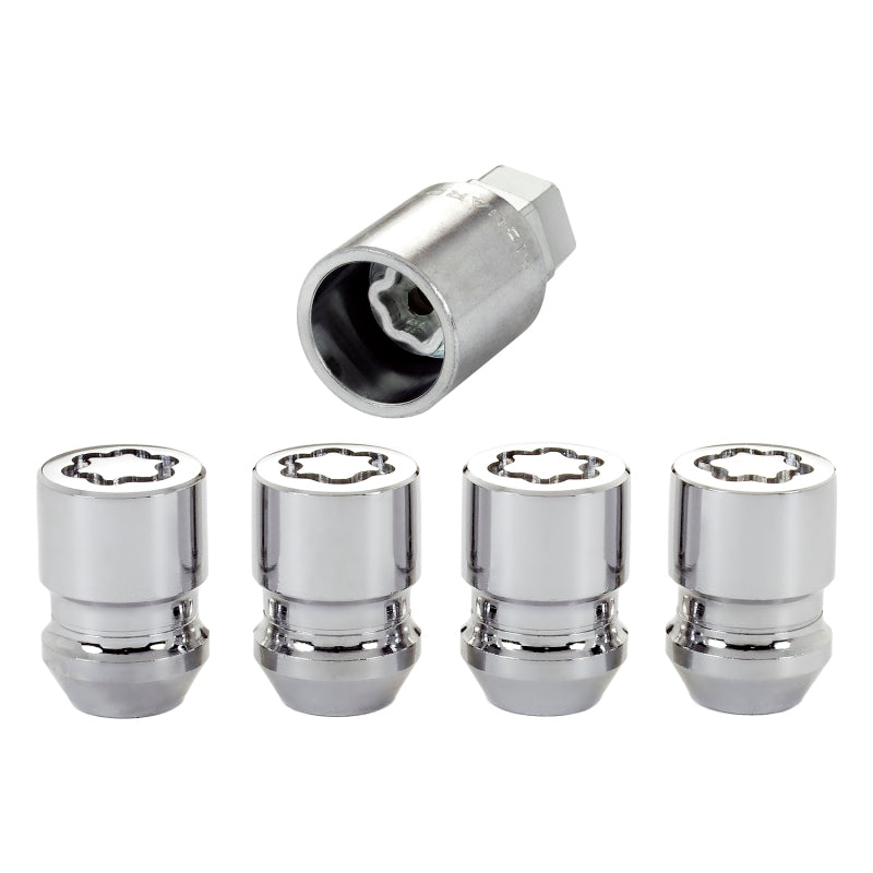 McGard Wheel Lock Nut Set - 4pk. (Cone Seat) M12X1.25 / 19mm & 21mm Dual Hex / 1.28in. L - Chrome.