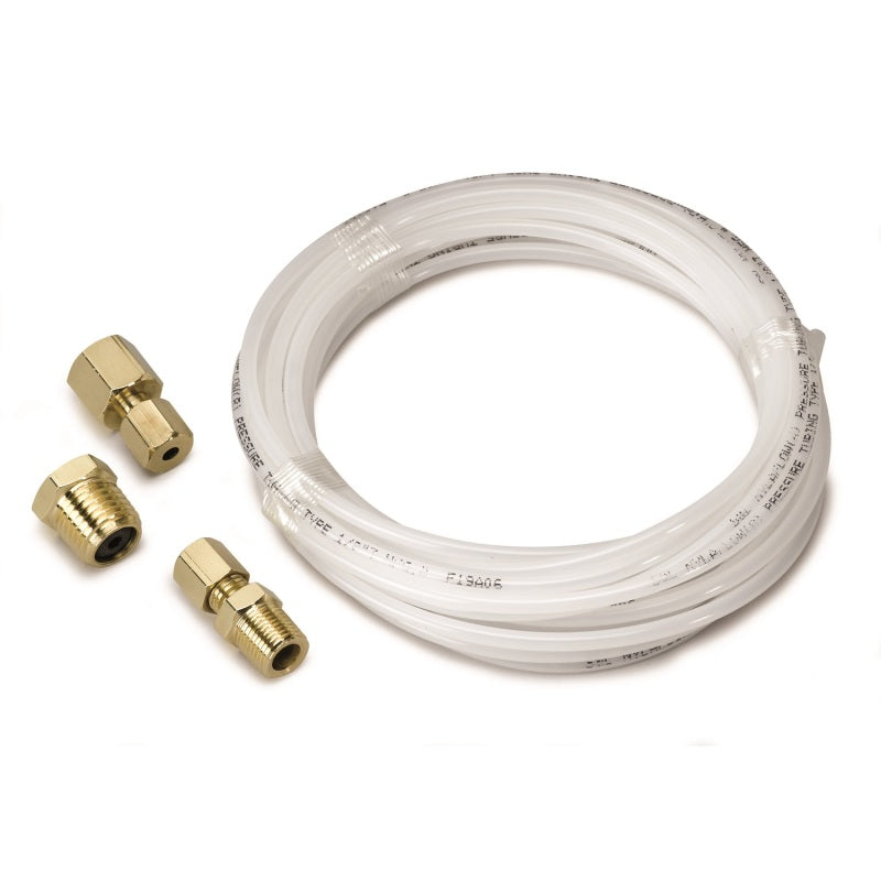Autometer 12 Foot Nylon Tubing 1/8in. w/ 1/8in. Brass Compression Fittings.