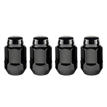 McGard Hex Lug Nut (Cone Seat Bulge Style) M12X1.5 / 3/4 Hex / 1.45in. Length (4-Pack) - Black.