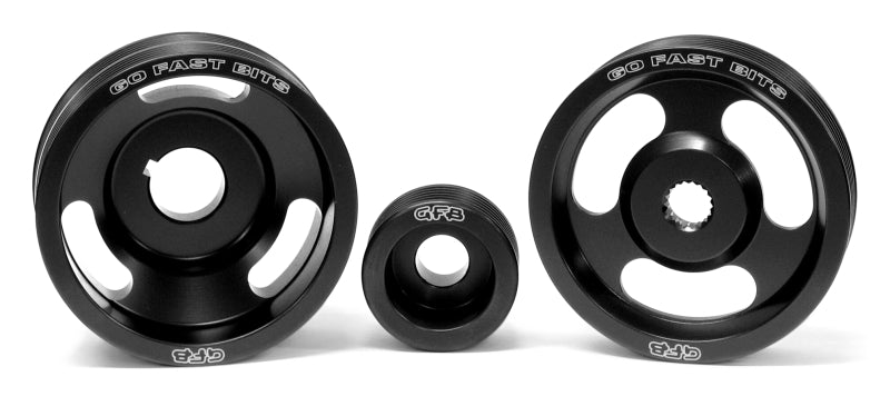 GFB 04-10 WRX/STI 3 Piece Under-Drive Pulley Kit w/ Belts (Crank Alternator & Power Steering).