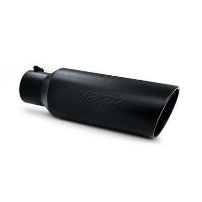 MBRP Universal Tip 6in OD Rolled End 4in Inlet 18in L Black Coated Exhaust Tip.