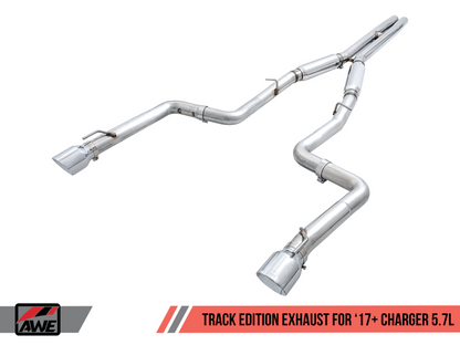 AWE Tuning 2017+ Dodge Charger 5.7L Track Edition Exhaust - Diamond Black Tips