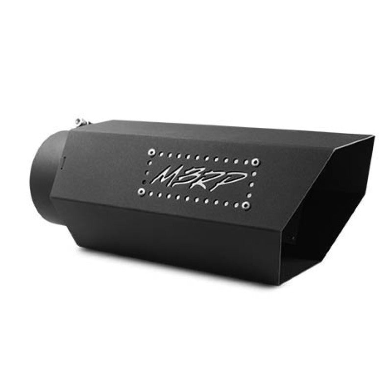 MBRP Universal Hex Tip 5in Inlet 16in Length w/ Logo - Black Coated.