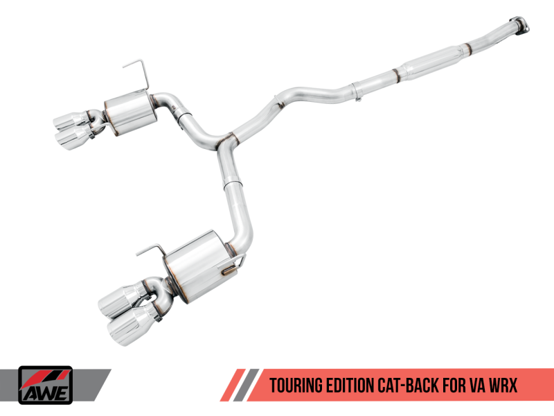 AWE Tuning 2015+ Subaru WRX VA Sedan Touring Edition Exhaust - Chrome Silver Tips (102mm).