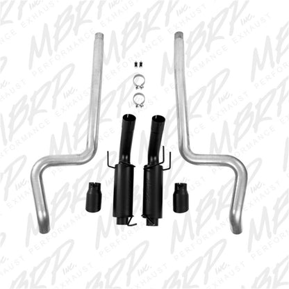 MBRP 11-14 Ford Mustang GT 5.0L 3in Cat Back Dual Split Rear Race Version 4in Tips - Black.