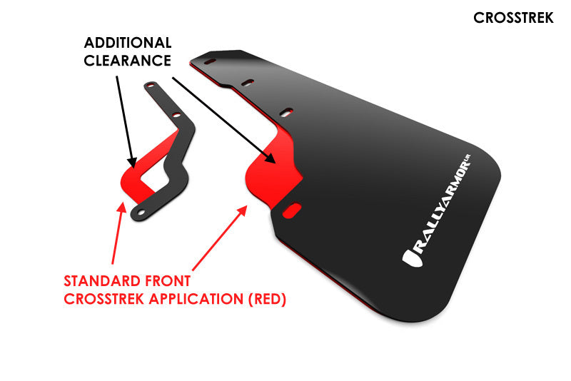 Rally Armor 18-19 Subaru XV Crosstrek Lift/AT UR Black Mud Flap w/ Red Logo.