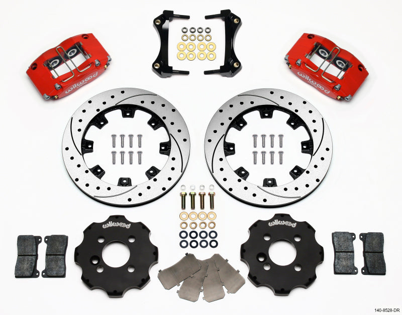 Wilwood Dynapro Radial Front Kit 12.19in Drilled Red Mini Cooper.