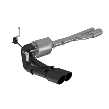 MBRP 2019+ Chevrolet Silverado 1500 4.5L/5.3L Pre-Axle Dual Side Exite w/ 4in OD Tip- Black Coated.