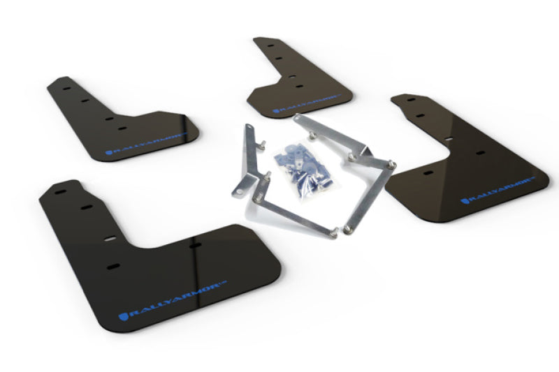 Rally Armor 17-19 Honda Civic Sport Touring UR Black Mud Flap w/ Blue Logo.