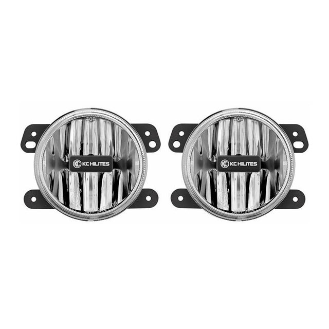 KC HiLiTES 10-18 Jeep JK 4in. Gravity G4 LED Light 10w SAE/ECE Clear Fog Beam (Pair Pack System).