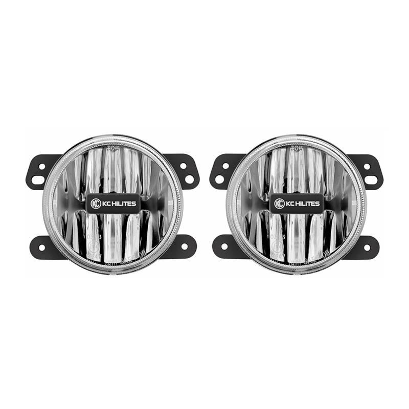 KC HiLiTES 10-18 Jeep JK 4in. Gravity G4 LED Light 10w SAE/ECE Clear Fog Beam (Pair Pack System).