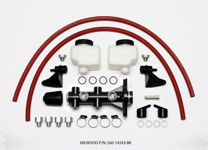 Wilwood Tandem Remote Master Cylinder - 1in Bore Black.