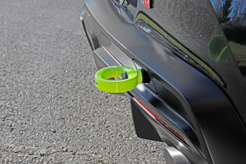 Perrin 2020 Toyota Supra Tow Hook Kit (Rear) - Neon Yellow.