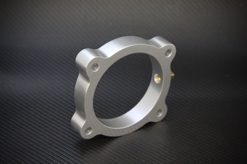 Torque Solution Throttle Body Spacer (Silver): Hyundai Genesis V6 3.8L 2013+.