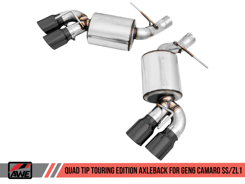 AWE Tuning 16-19 Chevrolet Camaro SS Axle-back Exhaust - Touring Edition (Quad Diamond Black Tips).