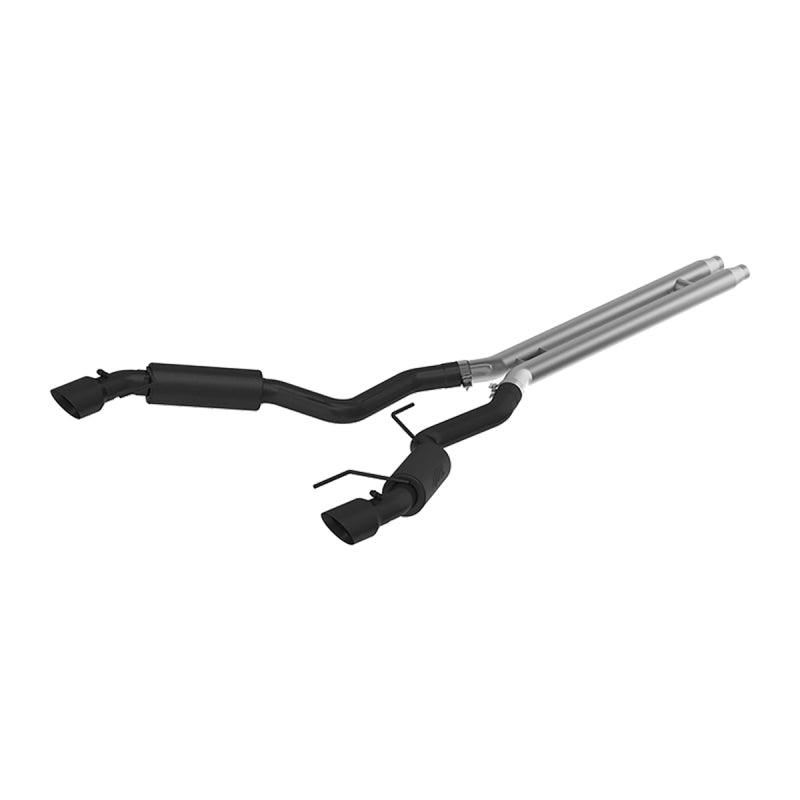 MBRP 15-17 Ford Mustang GT 5.0 3in Cat Back Dual Split Rear Race Version 4.5in Tips - Black Coated.