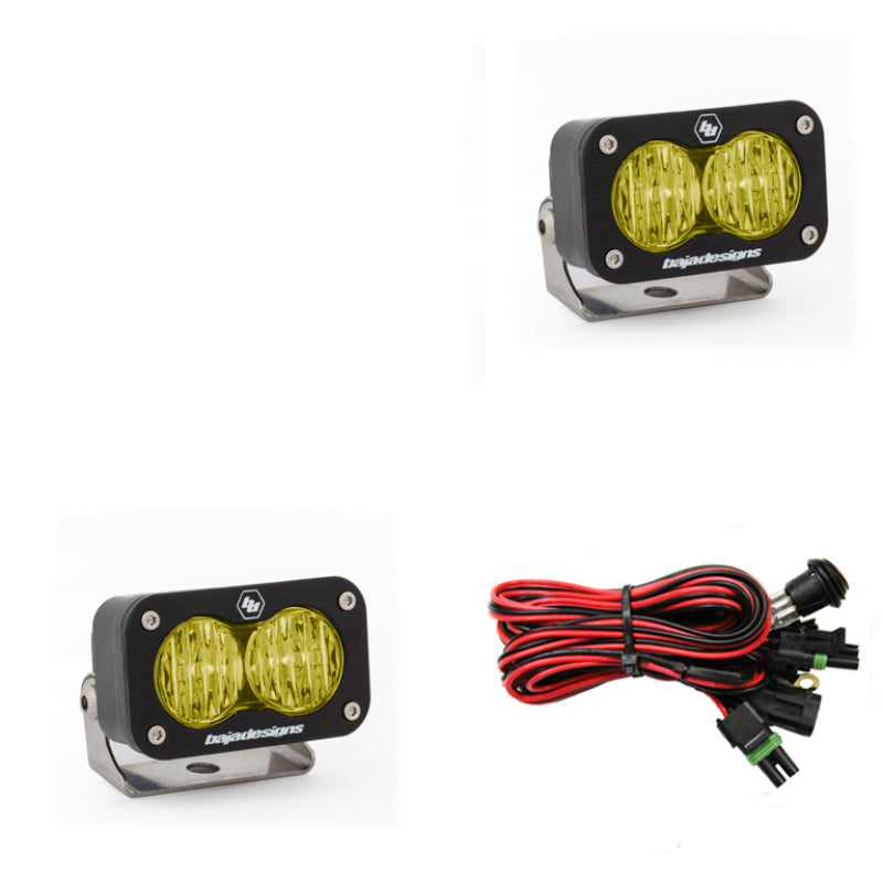 Baja Designs S2 Sport Wide Cornering Pattern Pair LED Work Light - Amber.