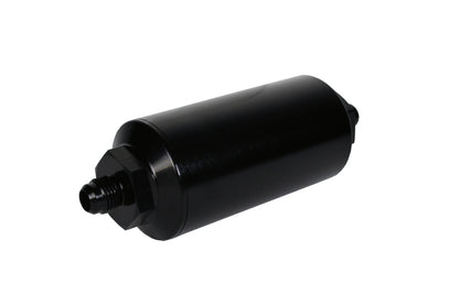 Aeromotive In-Line Filter - (AN-6 Male) 10 Micron Fabric Element Bright Dip Black Finish.