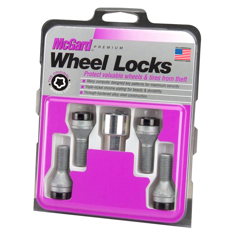 McGard Wheel Lock Bolt Set - 4pk. (Cone Seat) M14X1.5 / 17mm Hex / 31.0mm Shank Length - Black.
