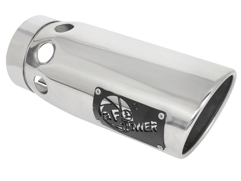 aFe Large Bore-HD 4in 409SS DPF-Back Exhaust System w/Polished Tips 20 GM Diesel Trucks V8-6.6L