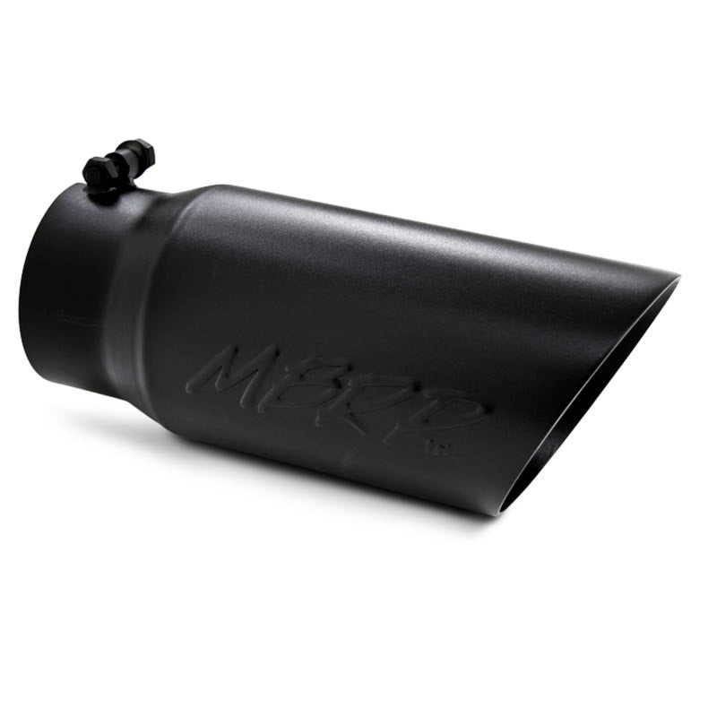 MBRP Universal Tip 5 O.D. Dual Wall Angled 4 inlet 12 length - Black Finish.