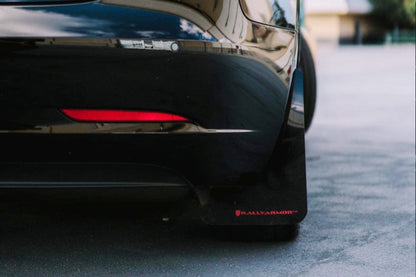 Rally Armor 17+ Tesla Model 3 UR Black Mud Flap w/ Blue Logo.