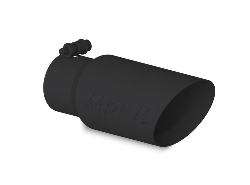 MBRP Universal Tip 4in OD 3in Inlet 10in Length Dual Wall Angled End Black.