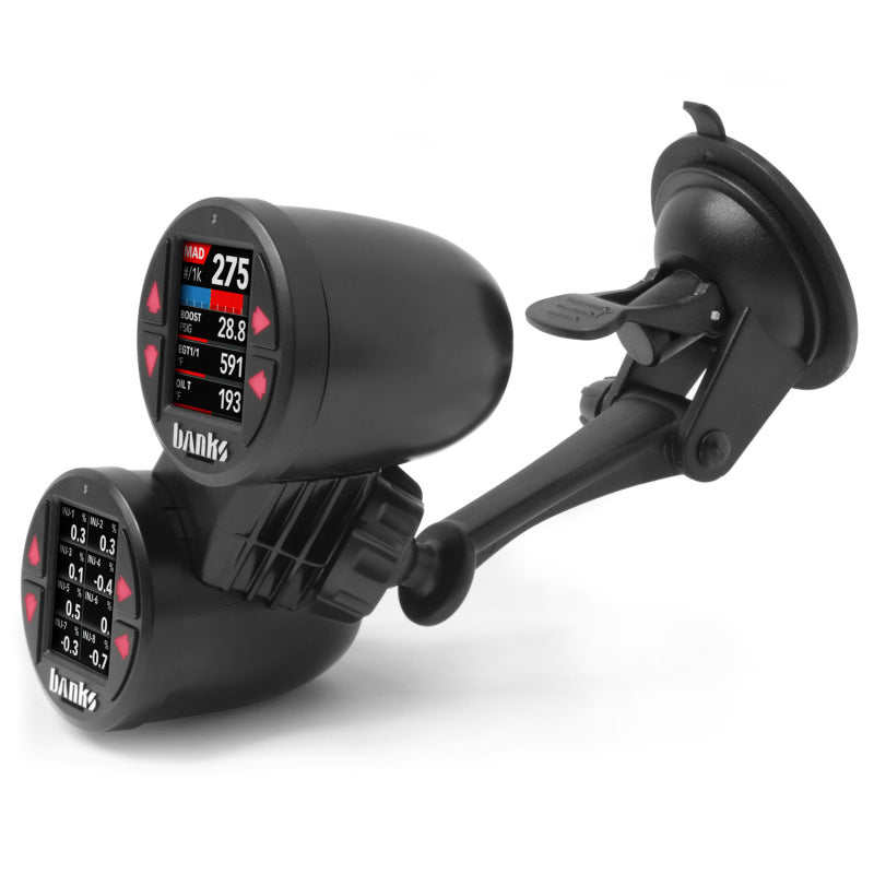 Banks Power Dual Gauge Pod Suction Mount For iDash 1.8 And 52mm Gauges.